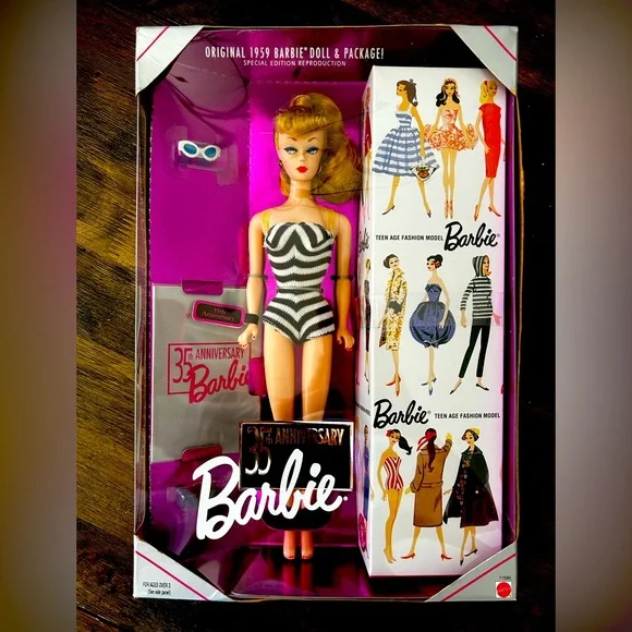 Poupée Barbie Vintage 1995 – Reproduction Modèle 1959, Fabriquée Aux Philippines, 25 Cm